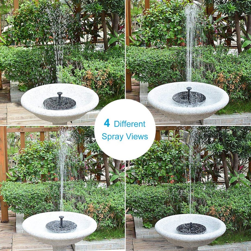 LAWOHO Solar Fountain for Bird Bath, Solar Powered Fountain Pump 1.5W Solar Water Fountain Floating Birdbath Water Pumps for Garden, Patio, Pond and Pool - Image 2